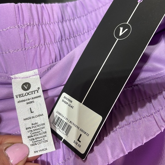 Velocity Athena Running,2 in 1 boxer lined,elastic drawstring waist,slit side - Picture 8 of 8